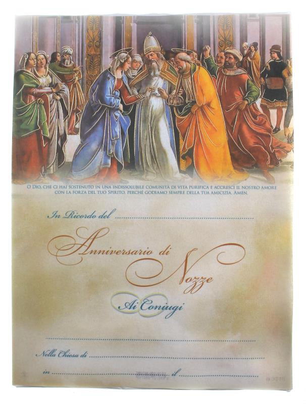 Pergamena ricordo sacramenti cm 18x24 anniversario di nozze 43 Bomboniere