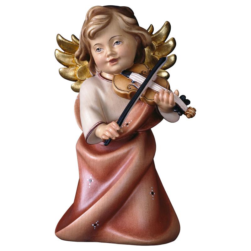 angelo cuore con violino. 23 cm.scolpito in legno
