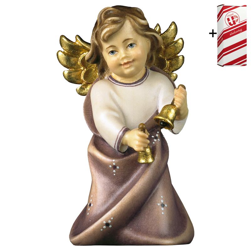 angelo cuore con campenelle + box regalo. 23 cm.sc