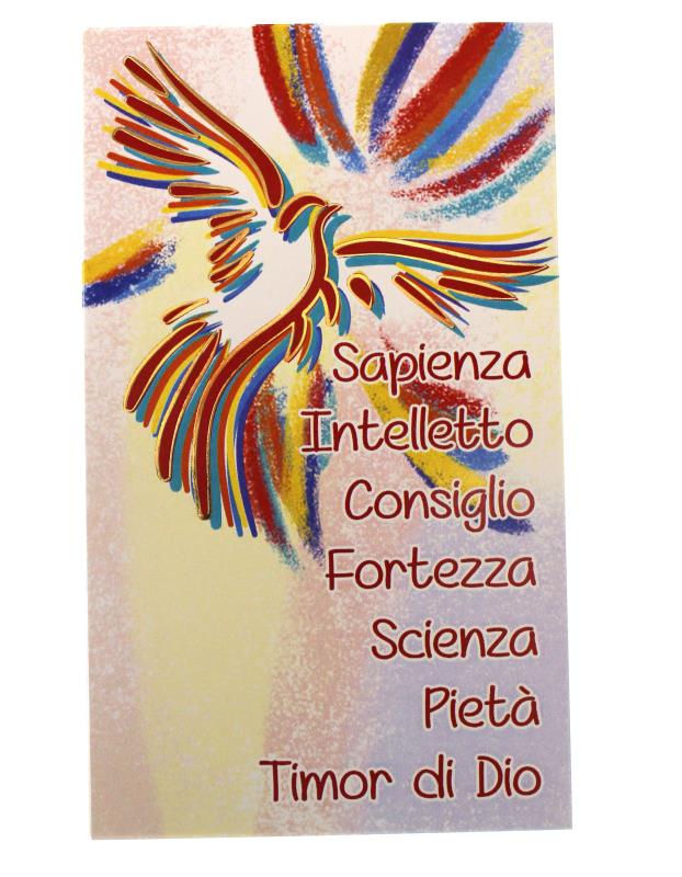 Santino in carta lucida formato 7x12 cm cresima doni spirito santo Santini