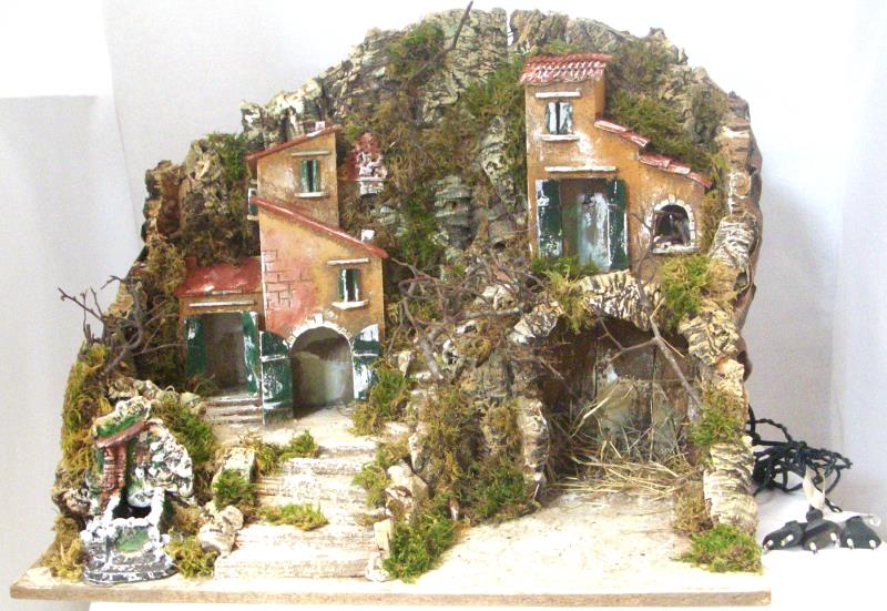 Capanna grotta gruppo case altezza cm 48 Capanne per presepe
