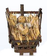 Gesu bambino con culla per presepe cm 40 Presepe tipo legno | Semprini  Arredi Sacri