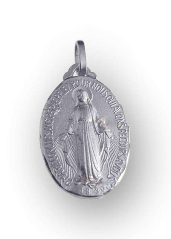 medaglia miracolosa in argento cm 3,4