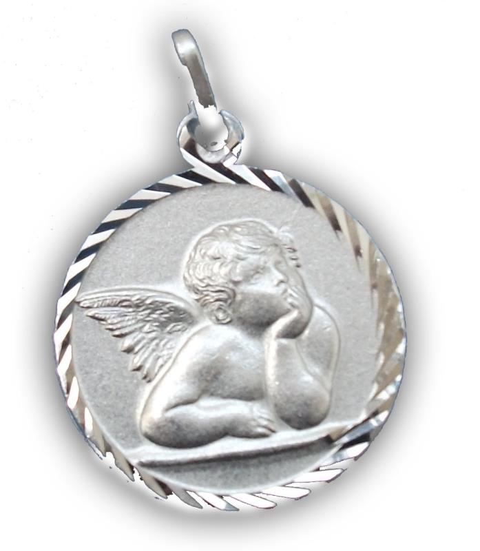 medaglia angelo in argento Ø 1,4