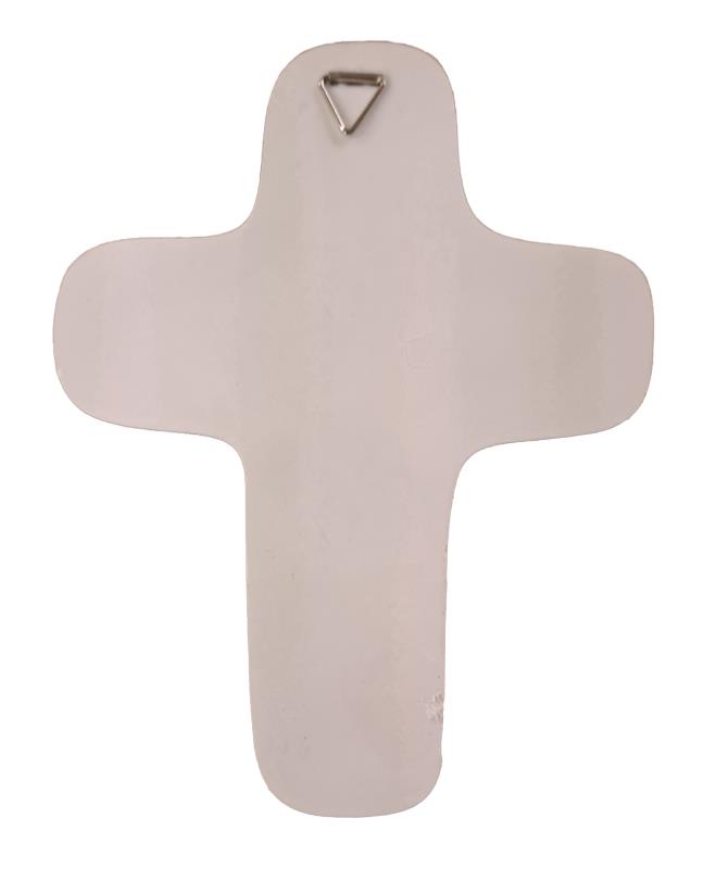 croce cresima bianca con cartoncino
