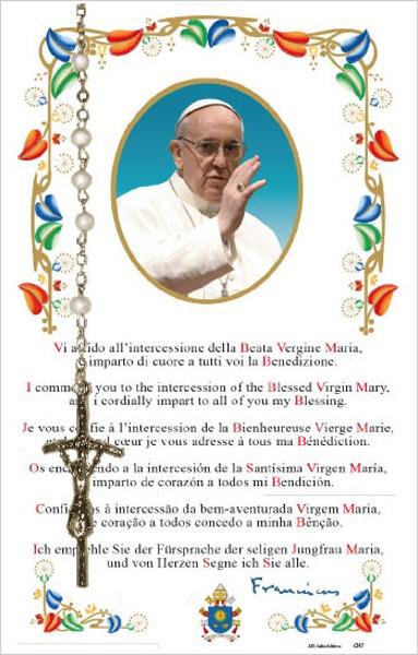 Rosario papa francesco con pergamena Rosari | vendita online Semprini  Arredi Sacri