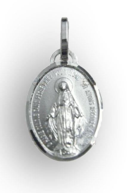 Medaglia madonna miracolosa cm 1 8 in oro bianco Medaglie | Semprini Arredi  Sacri