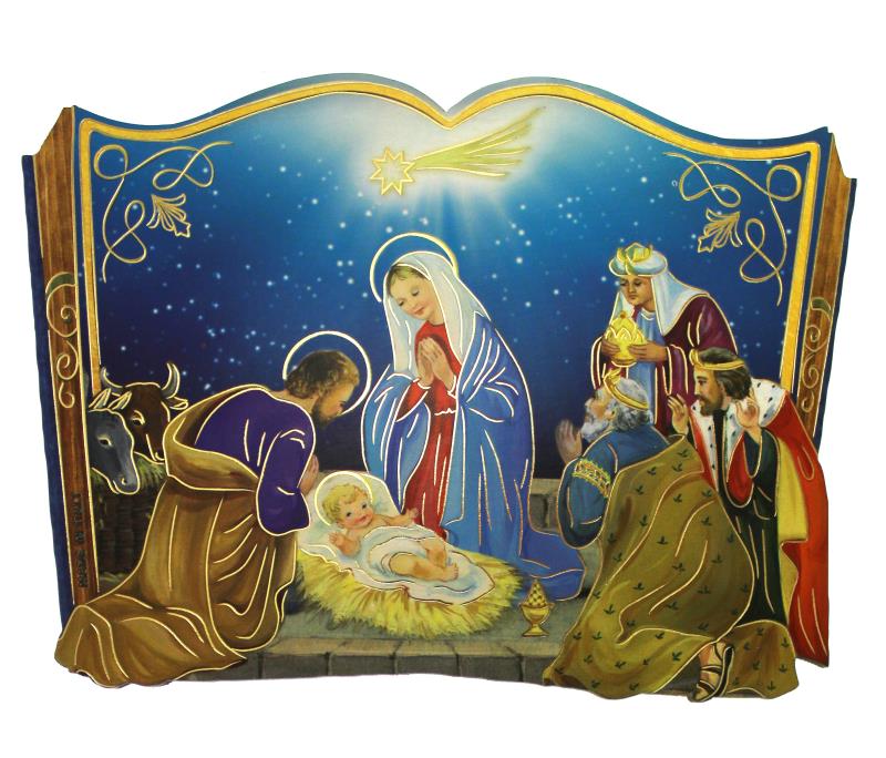 Presepe su tavoletta 14x10 cm Articoli regalo per Natale | Semprini Arredi  Sacri