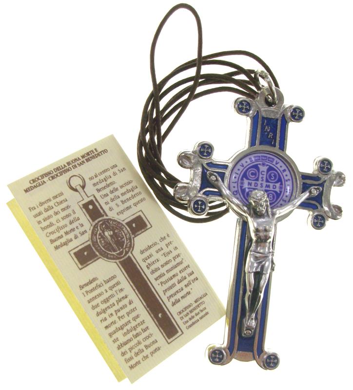 Crocifisso s benedetto con cordino cm 7 Ciondoli | vendita online Semprini  Arredi Sacri