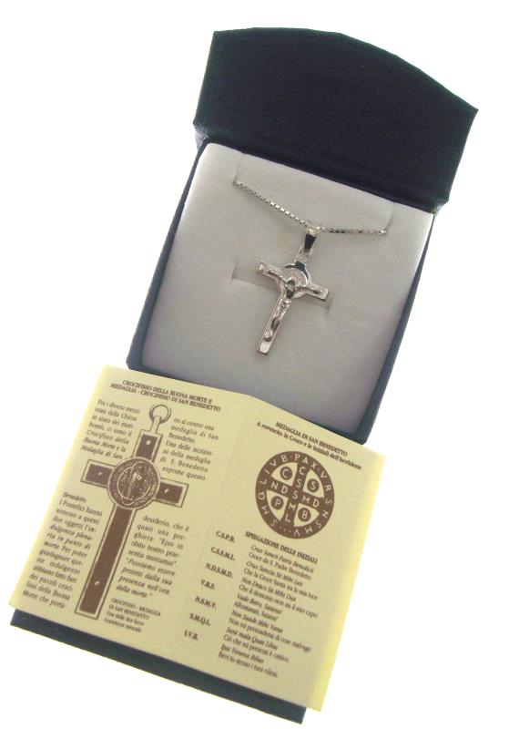 Collana in argento con croce san benedetto Ciondoli | Semprini Arredi Sacri