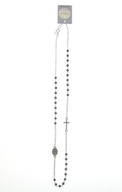 Collana rosario swarovsky nero Rosari | vendita online Semprini Arredi Sacri