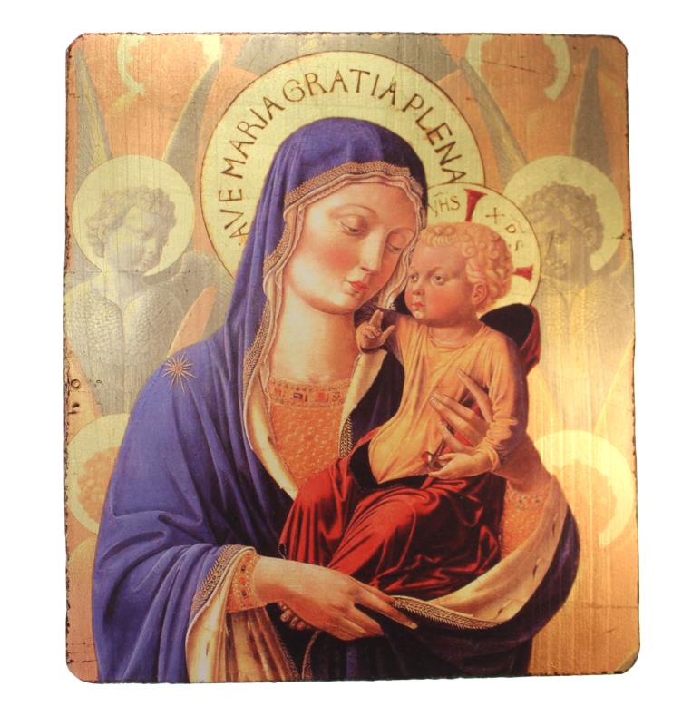 Quadro madonna con bambino cm 22x25 | vendita online Semprini Arredi Sacri