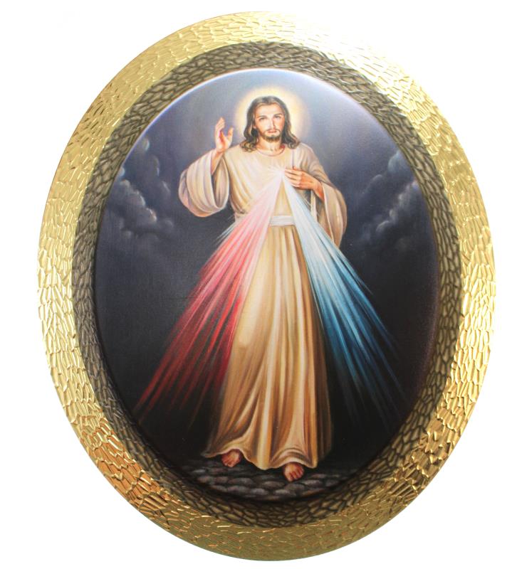 quadretto ovale con immagine religiosa cm 19x24 gesu misericordioso