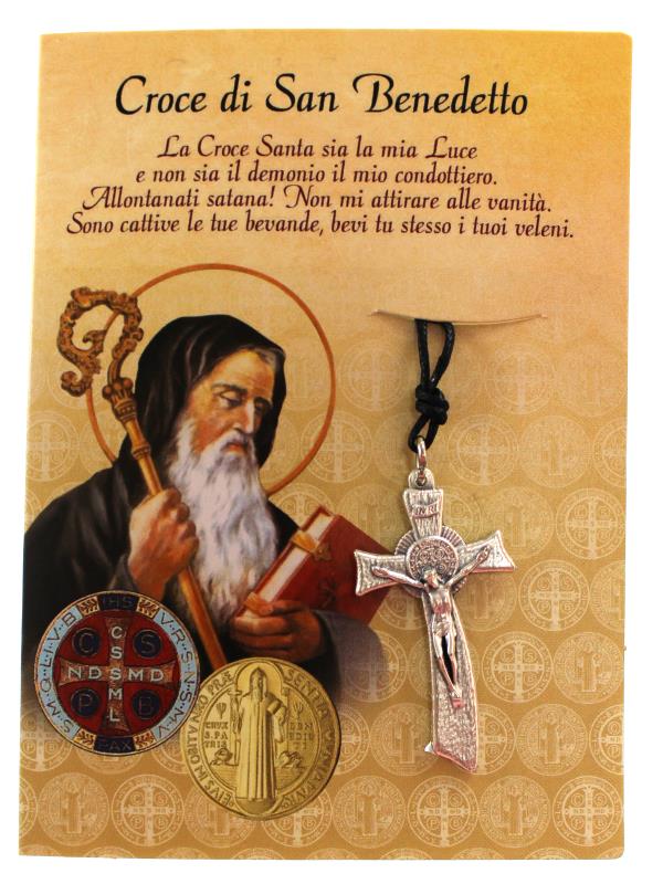 Croce di san benedetto in cartoncino Ciondoli | vendita online Semprini  Arredi Sacri
