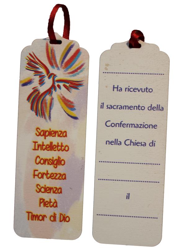 segnalibro cresima in legno colorato Cresima | vendita online Semprini  Arredi Sacri