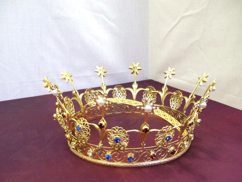 Corona dorata reale con pietre Ø 16 Corone e aureole per statue