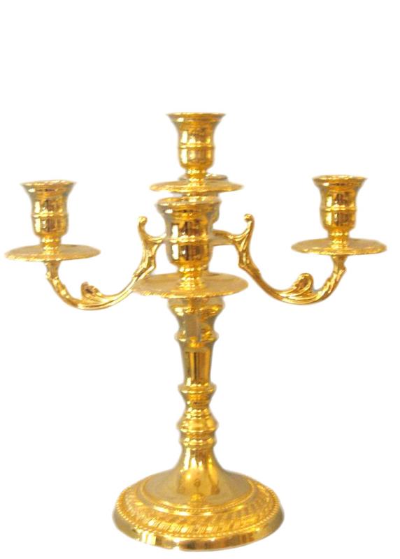candeliere dorato a 5 bracci 25x27 cm