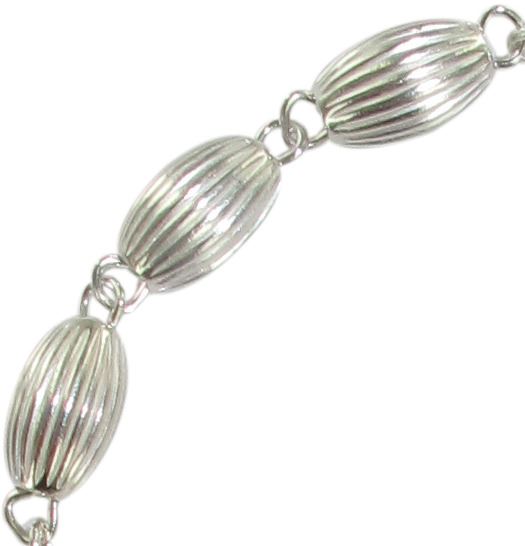 bracciale rosario in argento 925 con grani ovali 