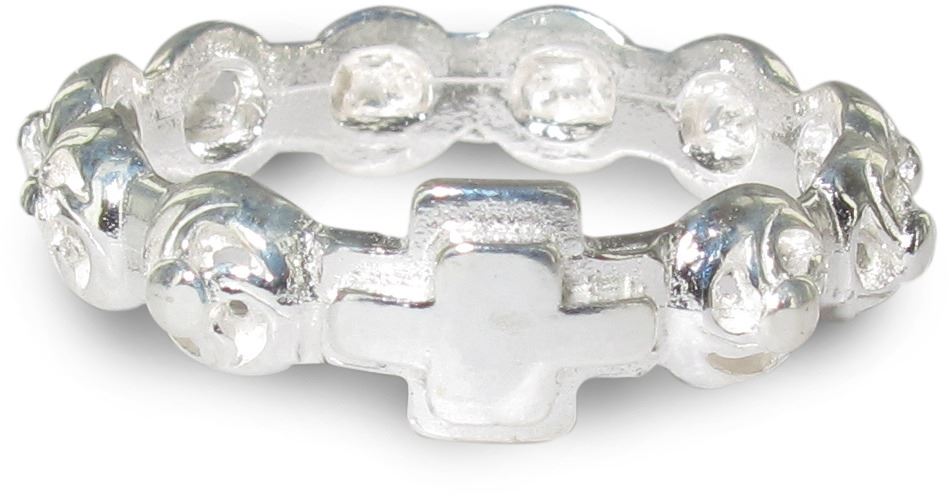 Rosario anello in argento 925 con 10 roselline misura italiana n° 13 -  diametro interno mm 17 circa Anelli