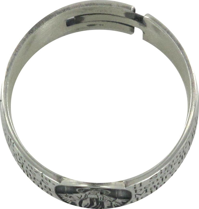 anello in argento 925 con l'incisa preghiera ave maria misura italiana n°13 - diametro interno mm 17 circa