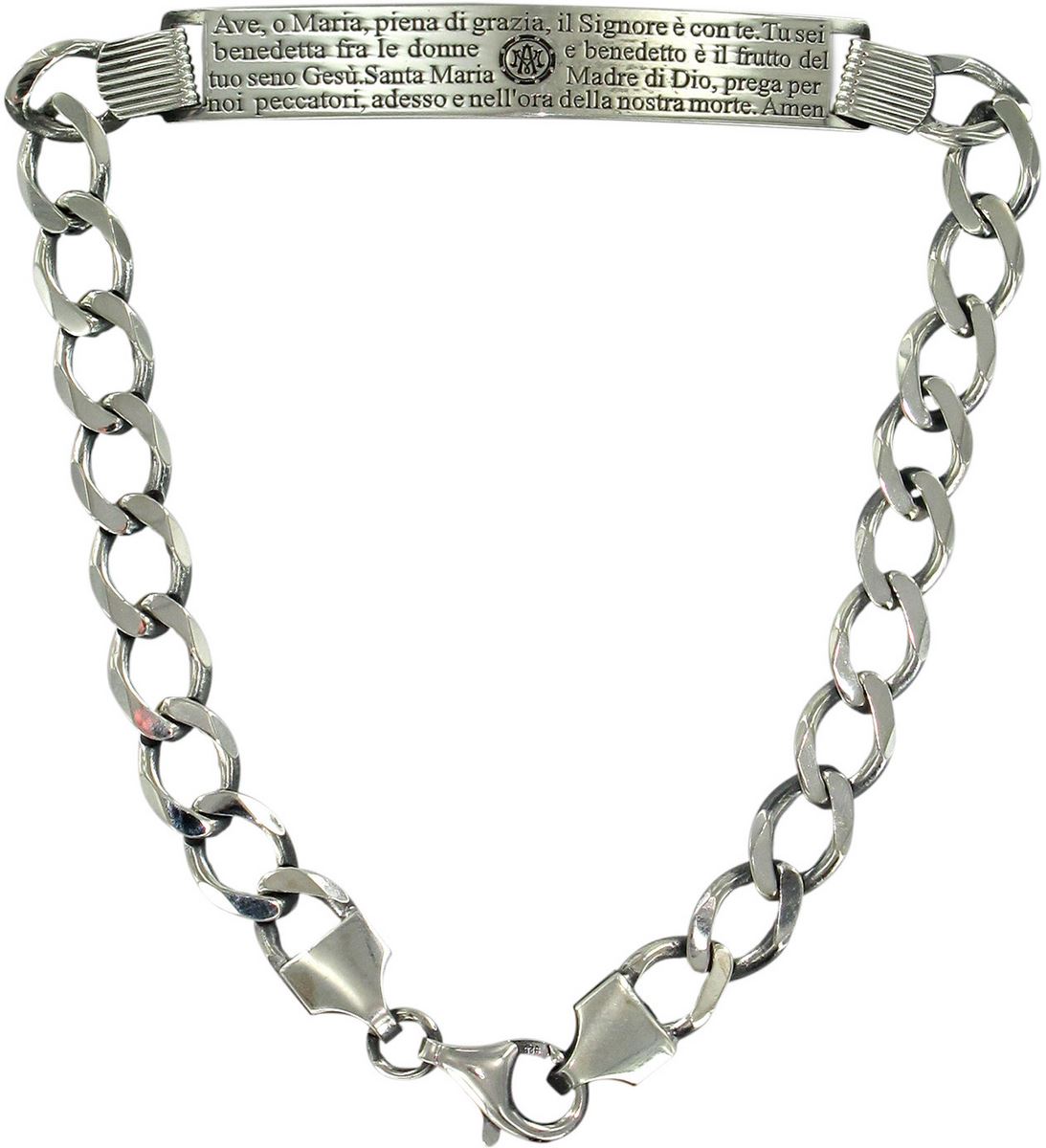 Stock braccialetto in argento 925 con preghiera ave maria Braccialetti