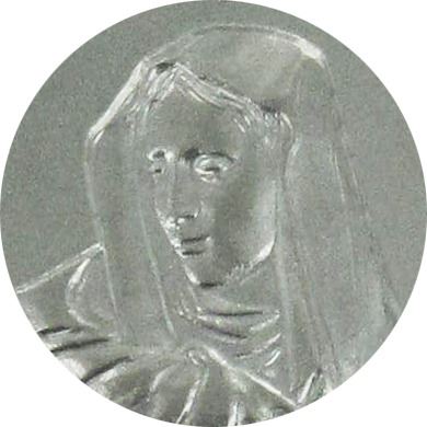 medaglia madonna addolorata in argento 925 a forma di cuore - 1,9 cm