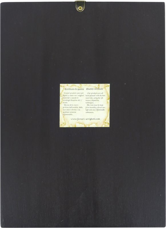 icona fuga in egitto dipinta a mano su legno con fondo oro cm 19x26