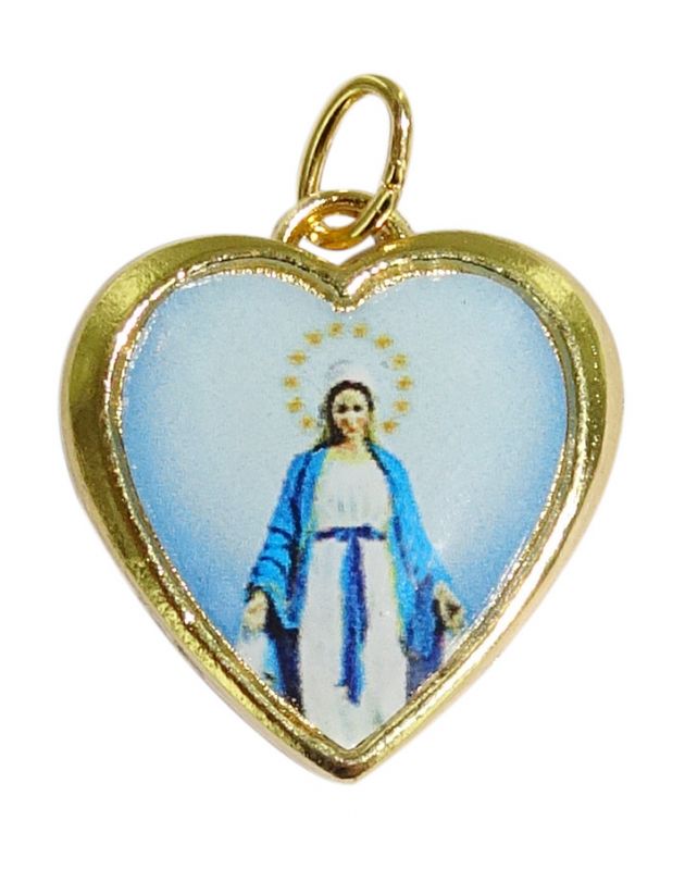 Medaglia cuore con resina madonna miracolosa Medaglie | Semprini Arredi  Sacri
