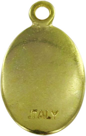medaglia madonna addolorata in metallo dorato e resina - 2,5 cm