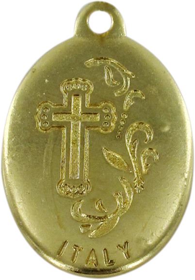 medaglia miracolosa in metallo dorato con strass - 3,5 cm