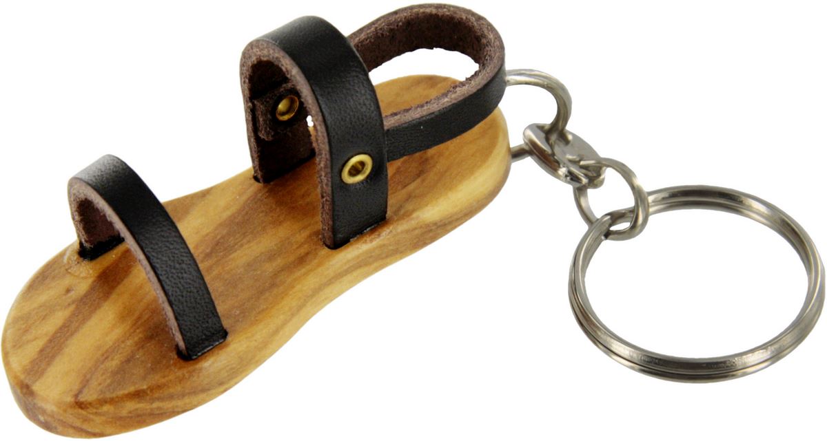 Portachiavi sandalo francescano in ulivo | vendita online Semprini Arredi  Sacri