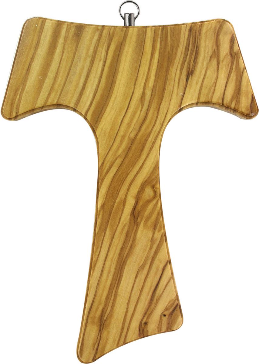 Croce tau da parete in legno di ulivo (croce san francesco d'assisi) - 20  cm Croci