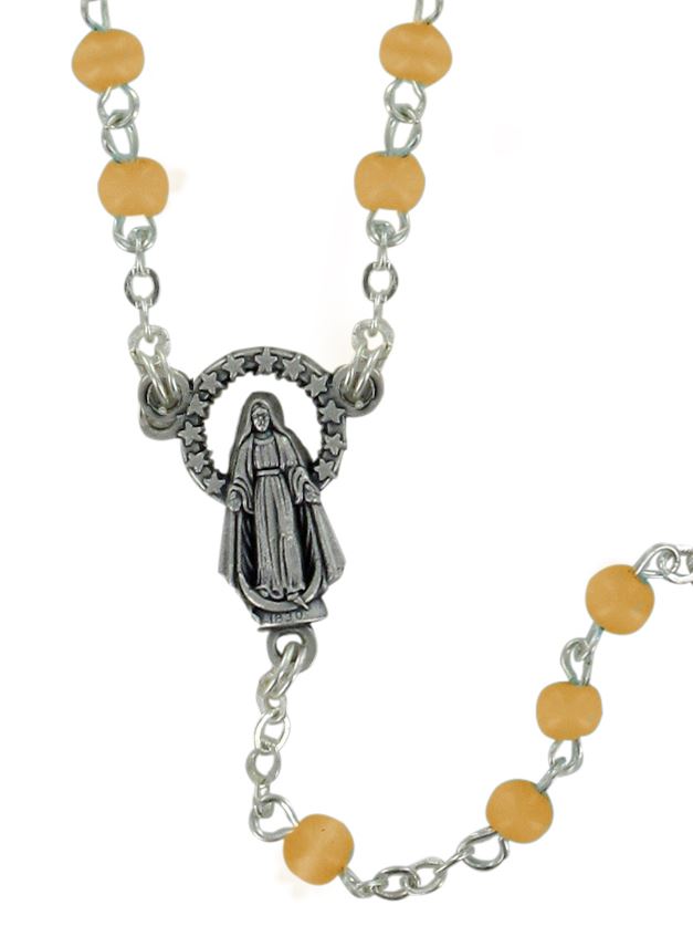rosario imitazione perla tonda Ø 4 mm topazio