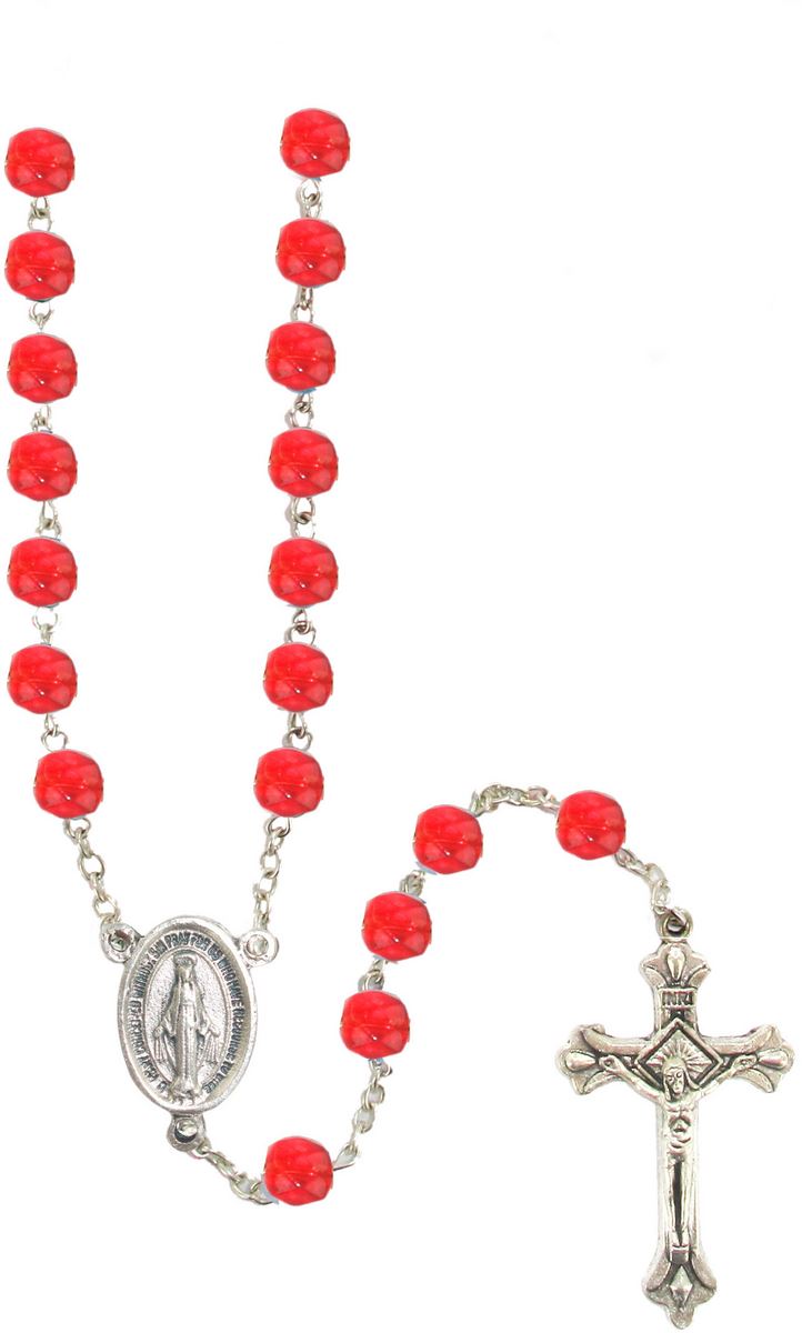 rosario in semicristallo Ø 6 mm rubino