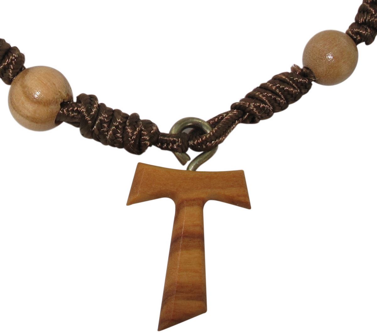 rosario decina 10 grani in ulivo con croce tau mini 