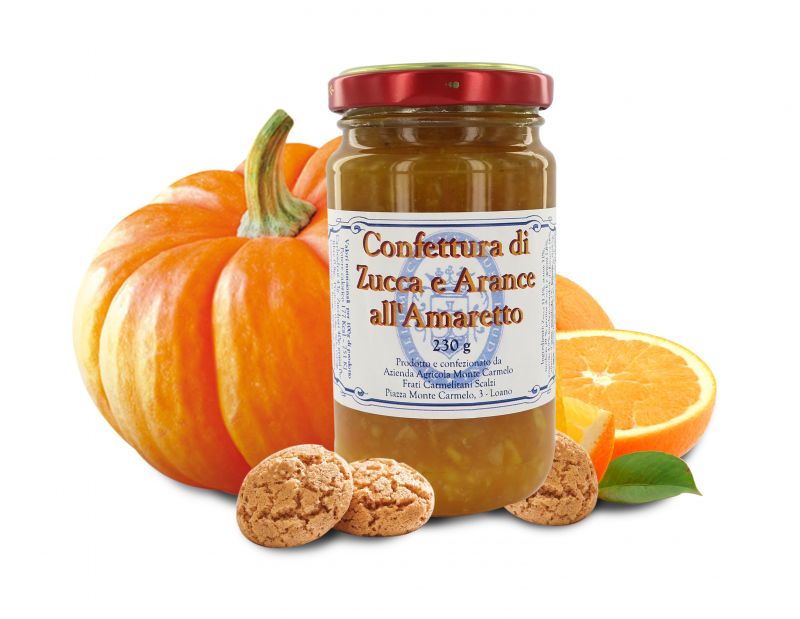 confettura di zucca e arance all'amaretto del convento dei frati carmelitani scalzi - vasetto 230 gr