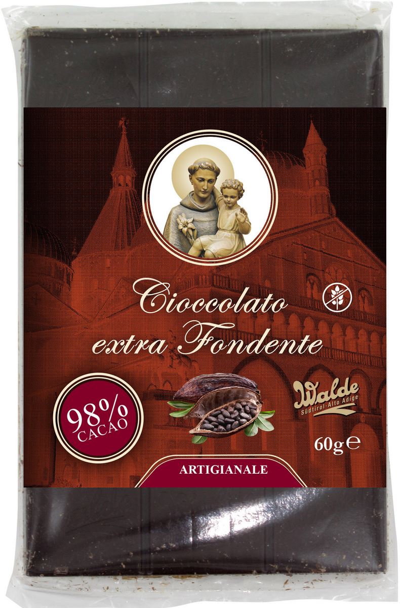 cioccolato extra fondente (98%) linea san antonio di padova