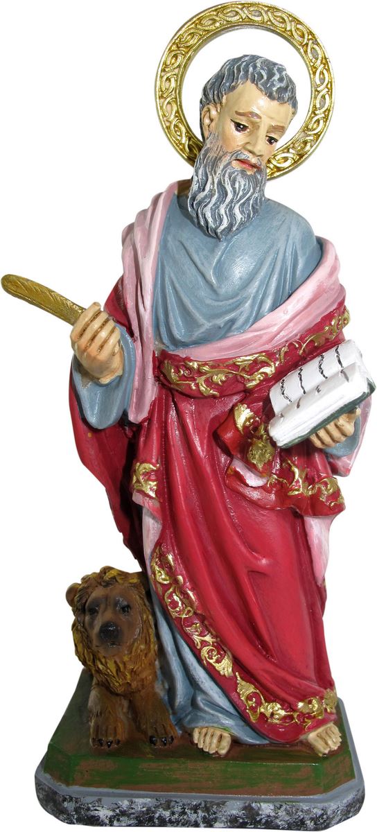 statua di san marco da 12 cm in confezione regalo con segnalibro in versione inglese