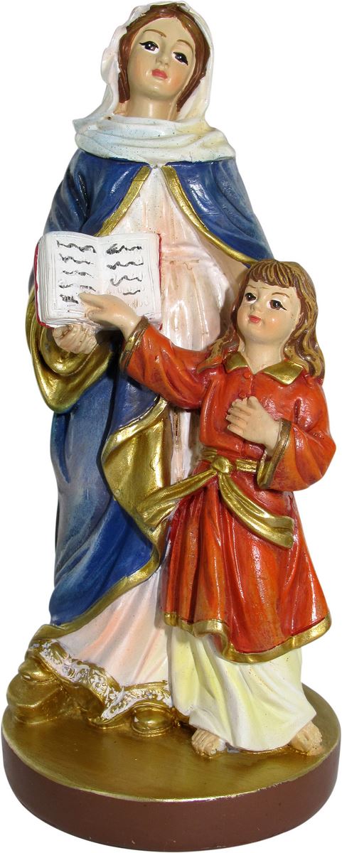 statua di sant'anna da 12 cm in confezione regalo con segnalibro in versione francese