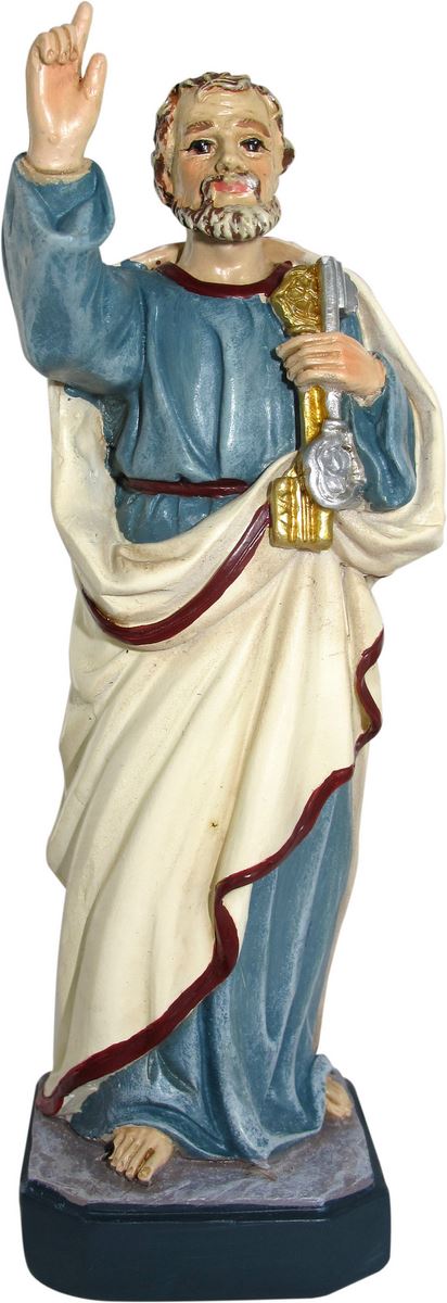 statua di san pietro da 12 cm in confezione regalo con segnalibro in versione spagnolo