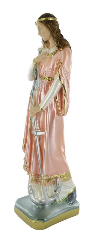 statua santa filomena in gesso madreperlato dipinta a mano - circa 30 cm
