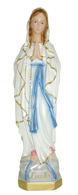 Statua madonna di lourdes in gesso madreperlato dipinta a mano - 40 cm  Statue