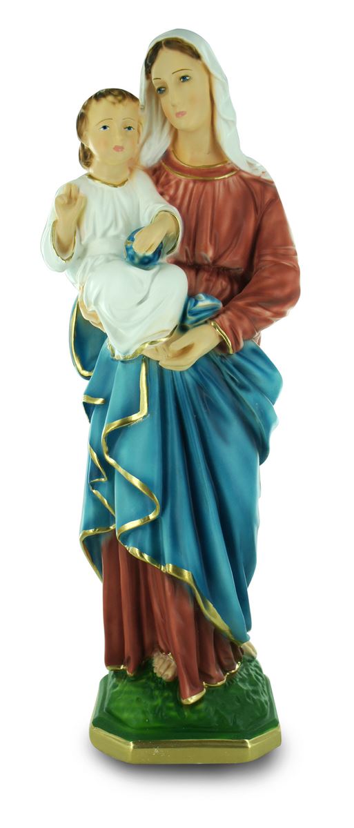 Statua madonna con bambino in gesso dipinta a mano - 40 cm Statue