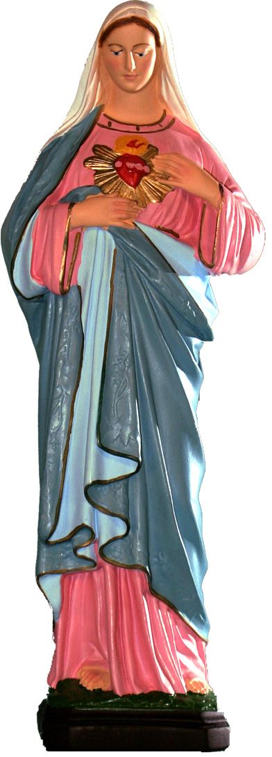 statua da esterno del sacro cuore di maria in materiale infrangibile, dipinta a mano, da circa 20 cm