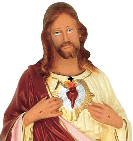 statua da esterno del sacro cuore di gesù in materiale infrangibile, dipinta a mano, da 50 cm