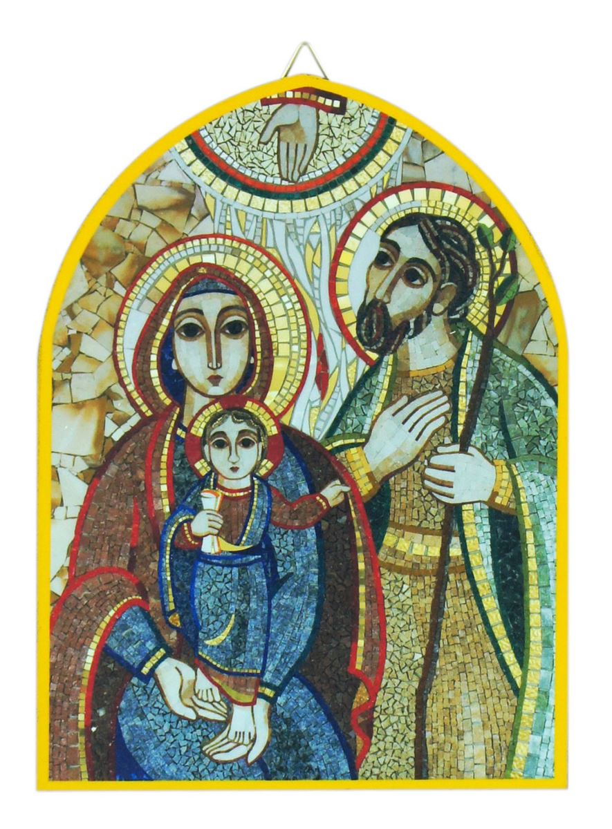 quadro cuspide cm 10,8 x 14,5 - sacra famiglia di padre rupnik
