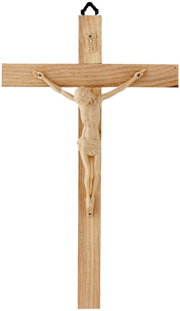 Crocifisso da parete in legno con cristo plastica altezza crocifisso 25 cm  Crocifissi