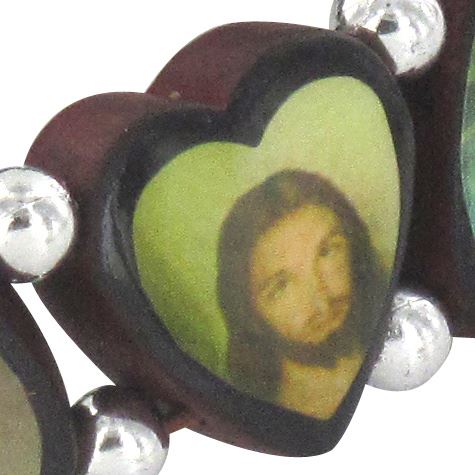 braccialetto in legno a forma di cuore con 12 immagini