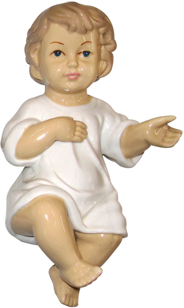 Gesù bambino in ceramica lucida da 27 cm circa Gesu' Bambini