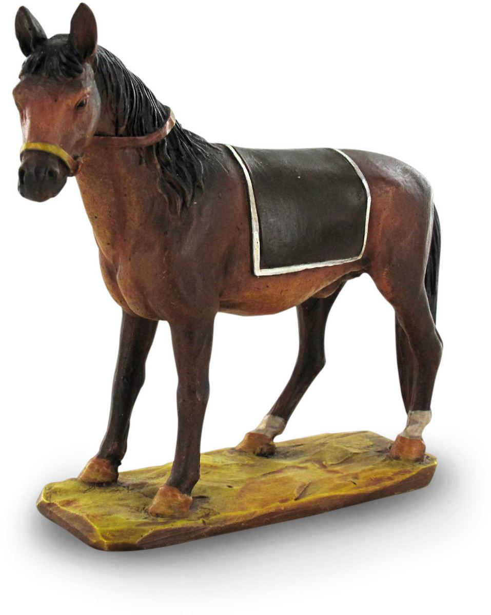 ferrari & arrighetti statuine presepe, statuina cavallo per presepe da 12 cm, statuina del cavallo per presepe classico / tradizionale, resina dipinta a mano